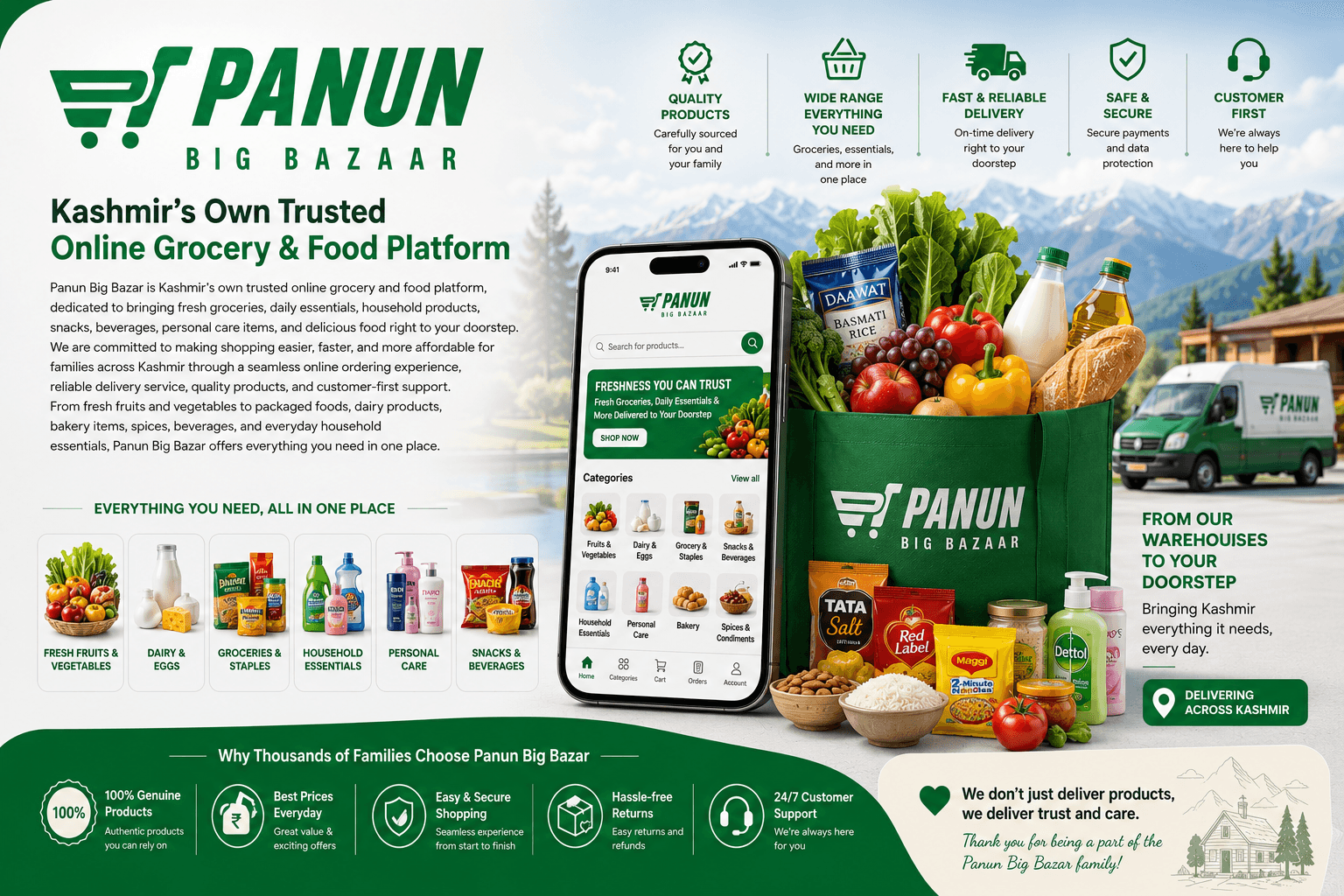 Fresh groceries and everyday essentials